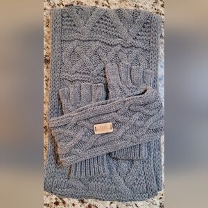 NWOT | Aran Traditions Grey Cable Knit Snood & Headband & Fingerless Mittens